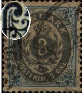 Stamp, Frame II, wmk. 1Y, perf. 14X13½, Denmark,  , Numbers
