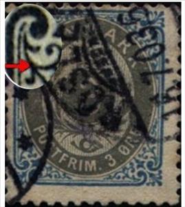 Stamp, Frame II, wmk. 1Z, perf. 12¾, Denmark,  , Numbers