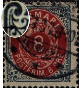 Stamp, Frame II, wmk. 1Y, perf. 14X13½, Denmark,  , Numbers