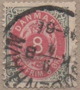 Stamp, Frame I, wmk. 1Y, perf. 14X13½, Denmark,  , Numbers