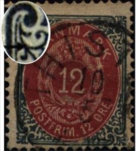 Stamp, Frame II, wmk. 1Y, perf. 14X13½, Denmark,  , Numbers