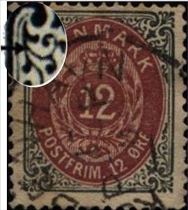 Stamp, Frame I, wmk. 1Y, perf. 14X13½, Denmark,  , Numbers