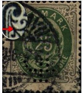 Stamp, Frame II, wmk. 1Z, perf. 12¾, Denmark,  , Numbers