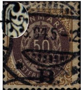 Stamp, Frame I, wmk. 1Y, perf. 14X13½, Denmark,  , Numbers