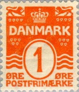 Stamp, Figure 'wave'- type, Denmark,  , Numbers