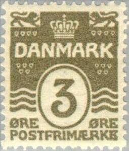 Stamp, Figure 'wave'- type, Denmark,  , Numbers