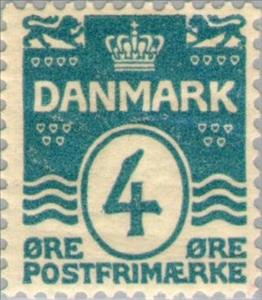 Stamp, Figure 'wave'- type, Denmark,  , Numbers
