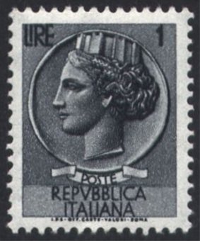Stamp, Coin of Syracuse, wmk. stars II S, Italy,  