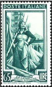 Stamp, Emilia Romagna, the hemp, Italy,  