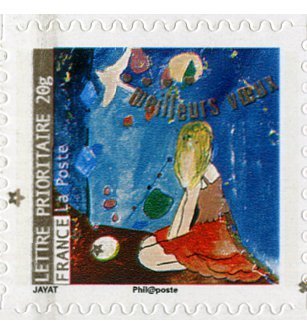 Personnage féminin observant les étoiles