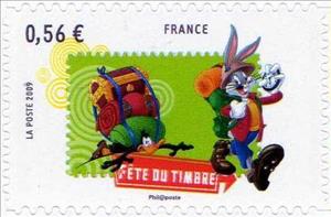 Stamp, Bugs Bunny, France,  , Drawings, Cartoons, Comics