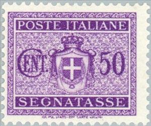 Stamp, Savoy coat of arms without bundles,watermark winged wheel, Italy,  