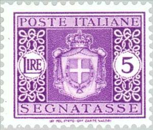 Stamp, Savoy coat of arms without bundles,watermark winged wheel, Italy,  