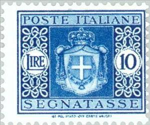 Stamp, Savoy coat of arms without bundles,watermark winged wheel, Italy,  