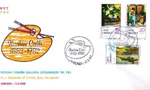 First Day Cover, 100. Birthday of the Painter Ibrahim Calli (FDC), Turkey,  
