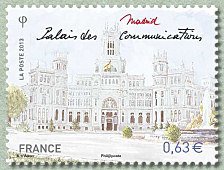 Stamp, Madrid - Palace of Communications, France,  