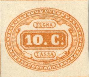 Stamp, Value within an oval, Italy,  