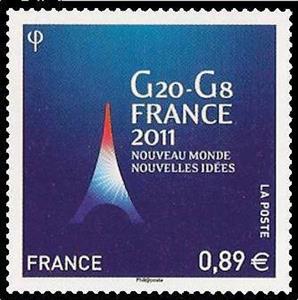 Stamp, Conference emblem, France,  
