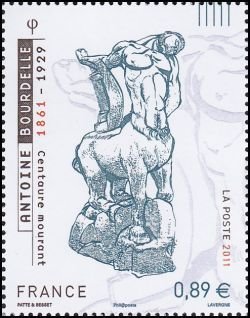 Stamp, Sculptor Antoine Bourdelle (1861-1929), France,  