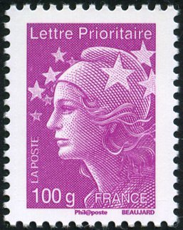 Stamp, 100g Priority Letter, France,  