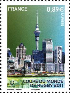 Stamp, Skyline of Auckland, France,  