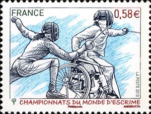 Stamp, Fencing world championship, France,  , Sport