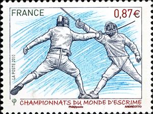 Stamp, Fencing world championship, France,  , Sport