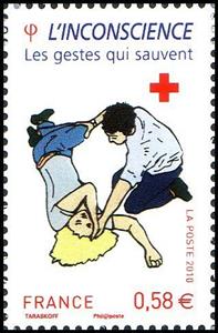 Stamp, L'inconscience, France,  , Red Cross and Red Crescent