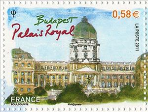 Stamp, Budapest - Royal Palace, France,  , Monuments