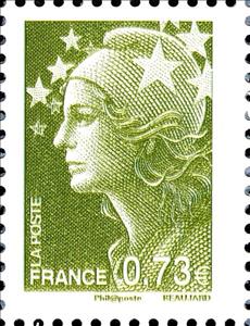 Stamp, Marianne de Beaujard - Photogravure, France,  