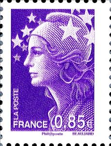 Stamp, Marianne de Beaujard - Photogravure, France,  