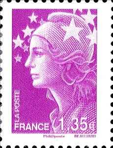 Stamp, Marianne de Beaujard - Photogravure, France,  
