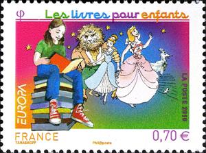Stamp, Books for Children, France,  , C.E.P.T., Europe, Books, Children