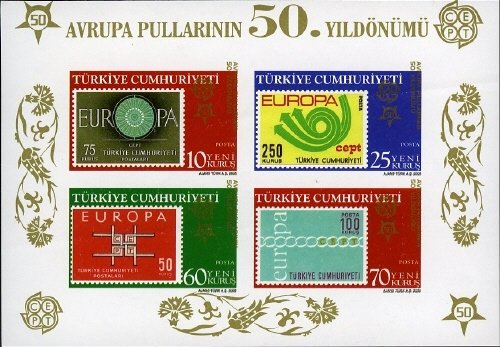50th Of The Europe Stamps (Block)