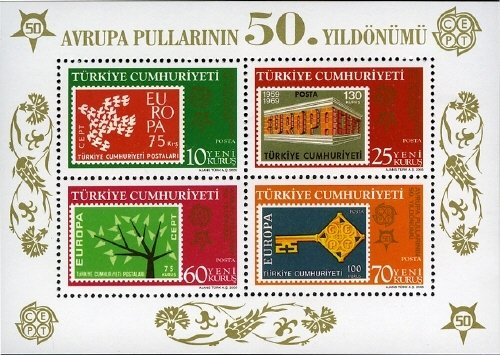 50th Of The Europe Stamps (Block)