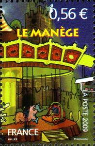Stamp, Fun Fair - THE CAROUSEL, France,  , Amusement Parks