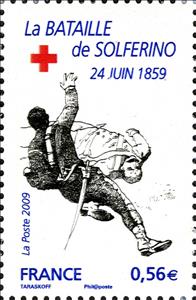 Stamp, Battle of Solferino, France,  , Red Cross and Red Crescent