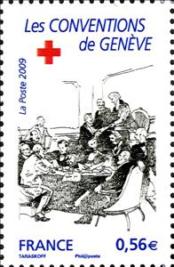 Stamp, Conventions de Genève, France,  , Red Cross and Red Crescent