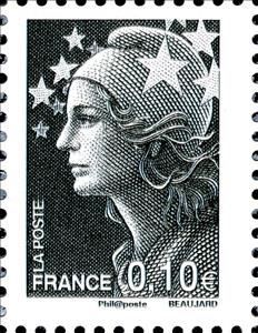 Stamp, Marianne de Beaujard - Photogravure, France,  