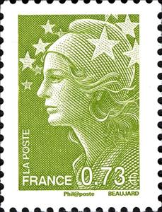 Stamp, Marianne & Europe, France,  