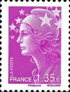 Stamp, Marianne Beaujard & Europe, France,  