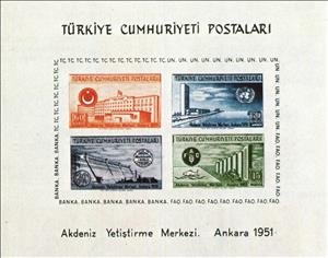 Souvenir Sheet, UN Mediterranean Economic Instruction Center, Souvenir Sheet, Turkey,  
