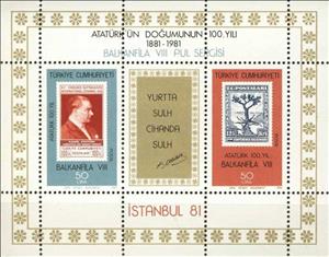 Souvenir Sheet, K.Ataturk, Turkey,  