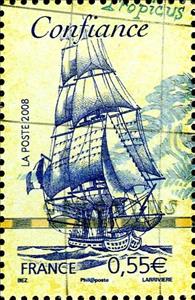 Stamp, Confiance, France,  , Ships, Sailing Ships