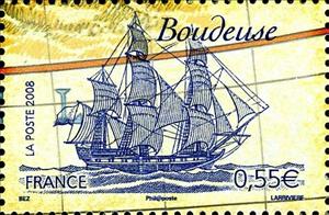 Stamp, Boudeuse, France,  , Ships, Sailing Ships