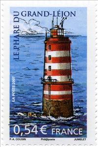 Stamp, Lighthouse Grand Léjon, France,  , Lighthouses