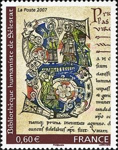 Stamp, Sélestat Humanist Library, France,  , Miniatures, Art
