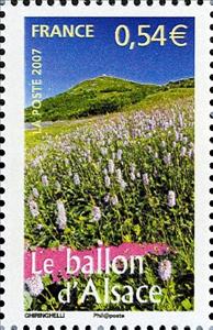 Stamp, Alsace Round-topped mountain, France,  