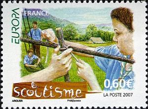 Stamp, Century of boy scout Movement, France,  , Scouting, C.E.P.T., Europe