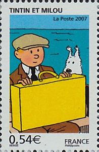 Stamp, Tintin and Snowy, France,  , Comics